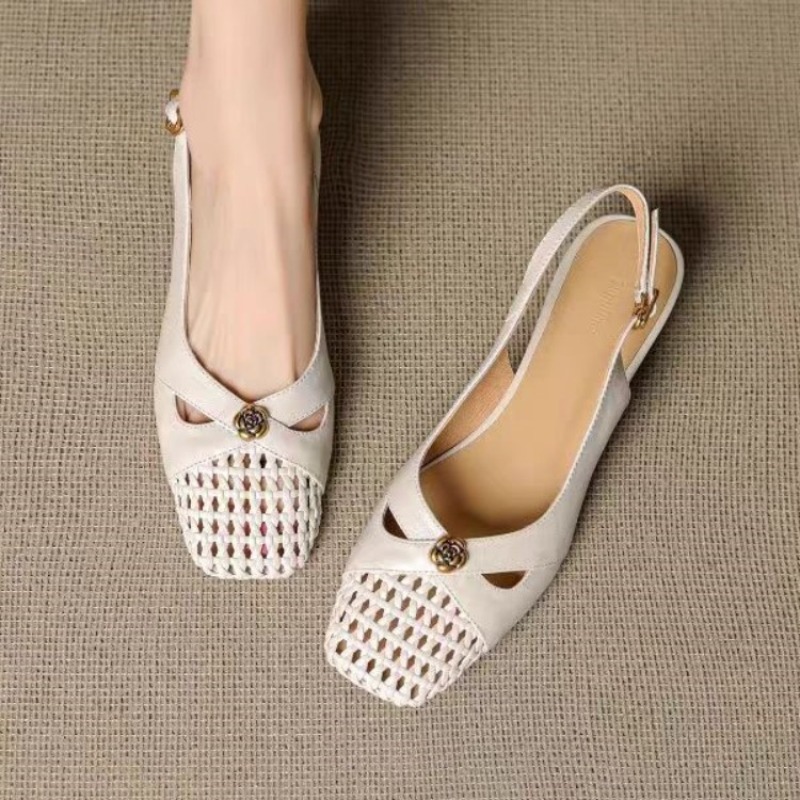 Women Shoes Mules - Kadın Fransız tarzı kapalı burunlu sandaletler,