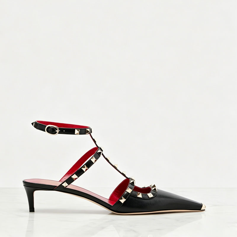 Platform Mule Heel - 2026 Kadın Perçinli Alçak Topuklu Kare
