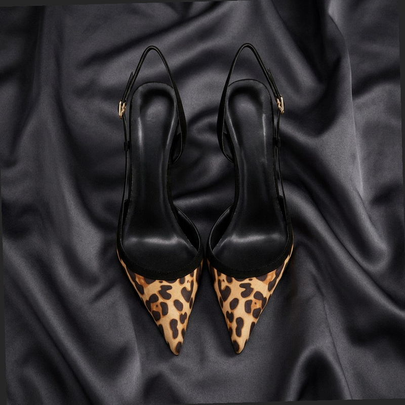 Platform Mule Heel - Yuejinlong # YJ26-802, Siyah Süet Leopar