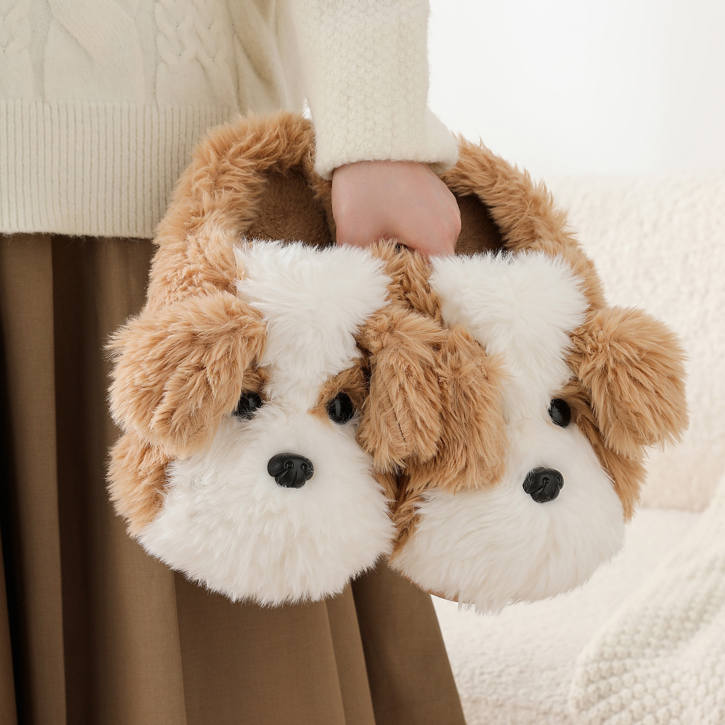 Women'S Shoes Hush Puppies - ZUOFU Border Collie Köpek Karikatür Peluş