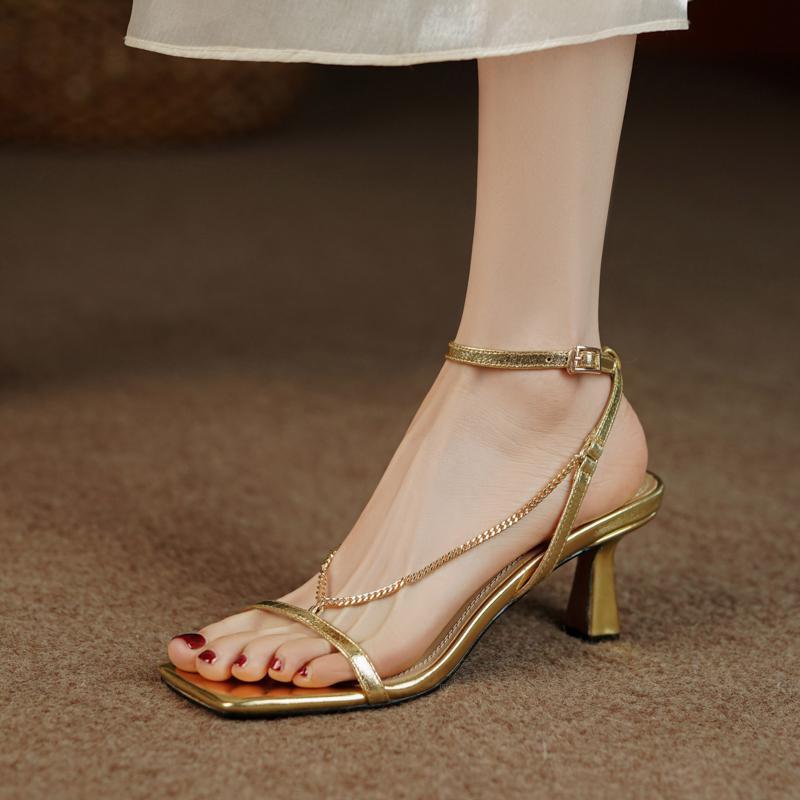 Altın kadın moda sandalet, açı - Gold Chain Sandal incelemesi ve fiyatı