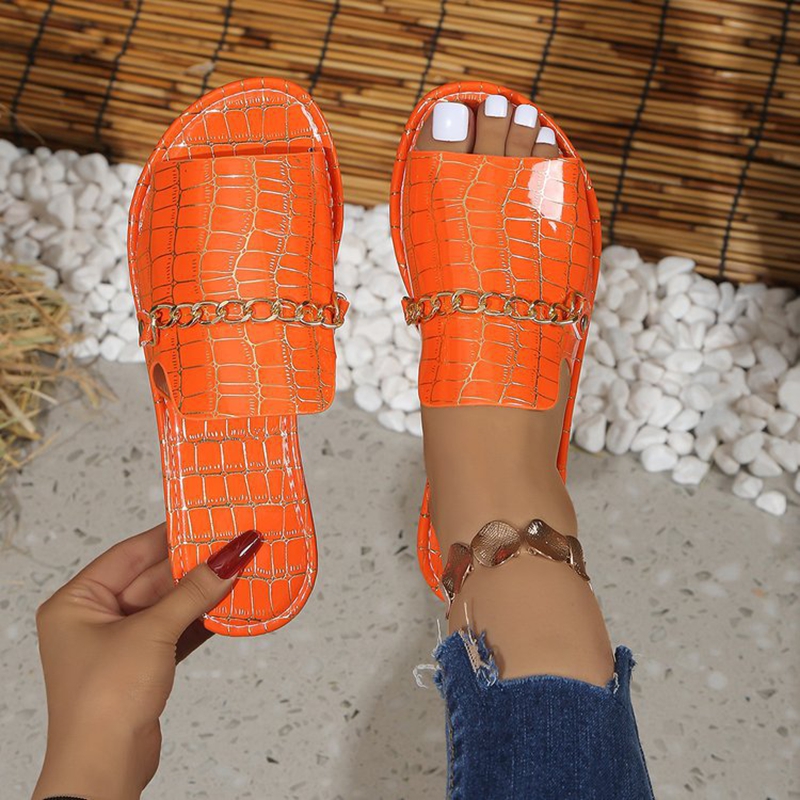 Kadın Parıltılı Altın Terlik M - Gold Chain Sandal incelemesi ve fiyatı