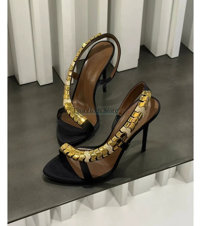 Altın metal zincirli seksi der - Gold Chain Sandal incelemesi ve fiyatı