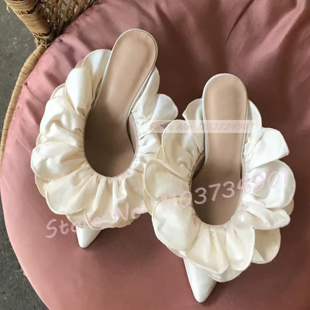 Beyaz Çiçek Saten Sivri Burun  - Women Shoes Zara incelemesi ve fiyatı