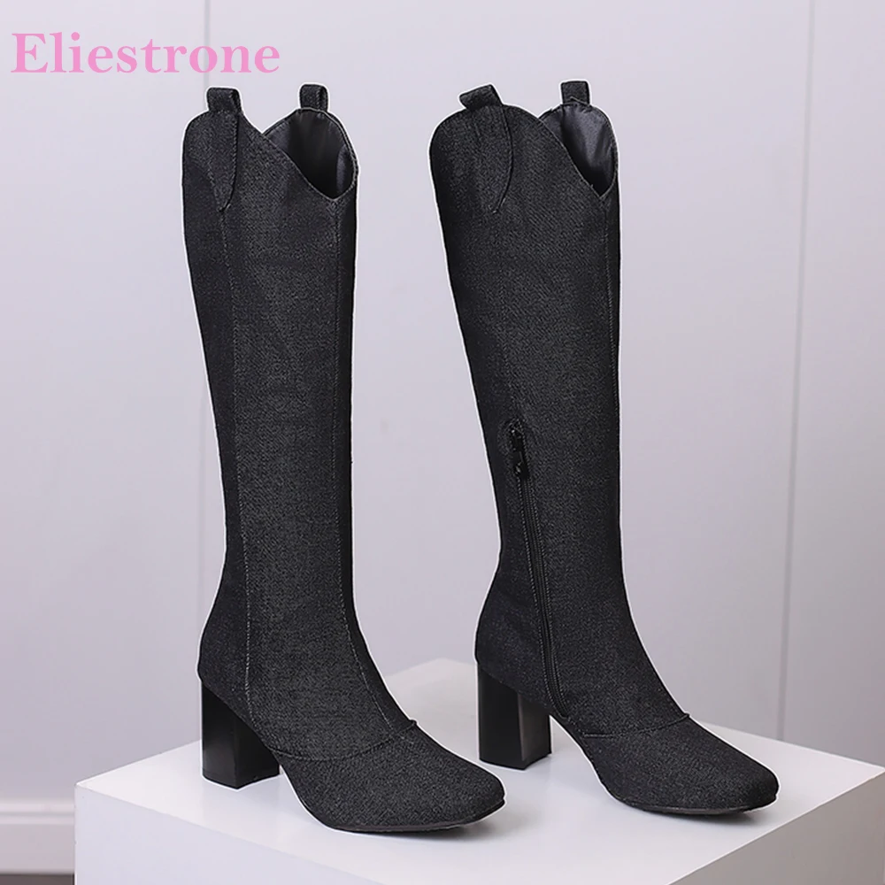 Yeni Kış Siyah Mavi Kadın Diz  - Women'S Shoes In Size 12 incelemesi ve fiyatı