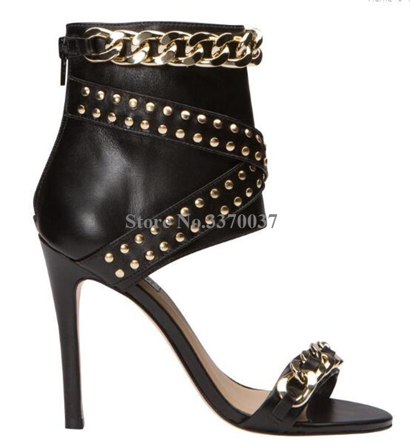 Batı Moda Kadın Burnu açık Alt - Gold Chain Sandal incelemesi ve fiyatı