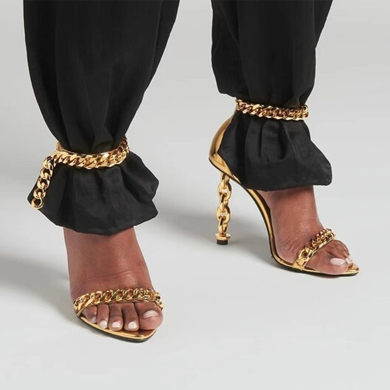Seksi Altın Zincirli Topuklu S - Gold Chain Sandal incelemesi ve fiyatı