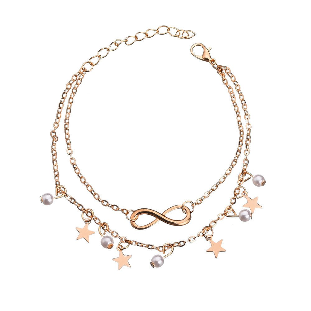 Basit Püskül Çift Yıldız Inci  - Gold Chain Sandal incelemesi ve fiyatı