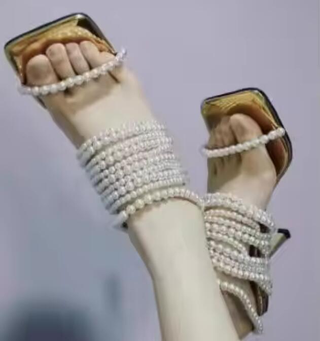 Parlak İnci Zincirli Askılı Sl - Gold Chain Sandal incelemesi ve fiyatı