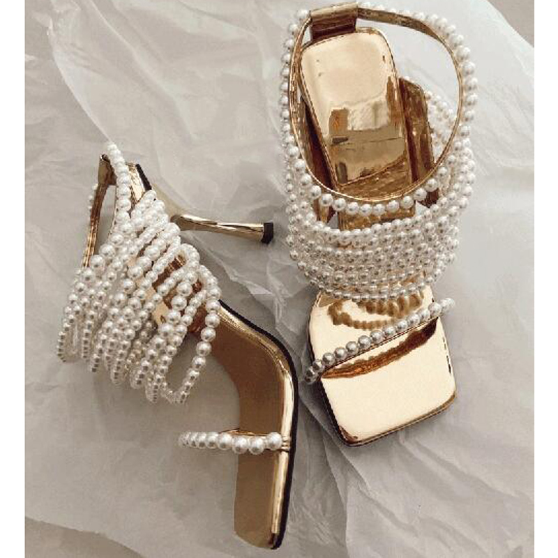 Parlak İnci Zincirli Askılı Sl - Gold Chain Sandal incelemesi ve fiyatı